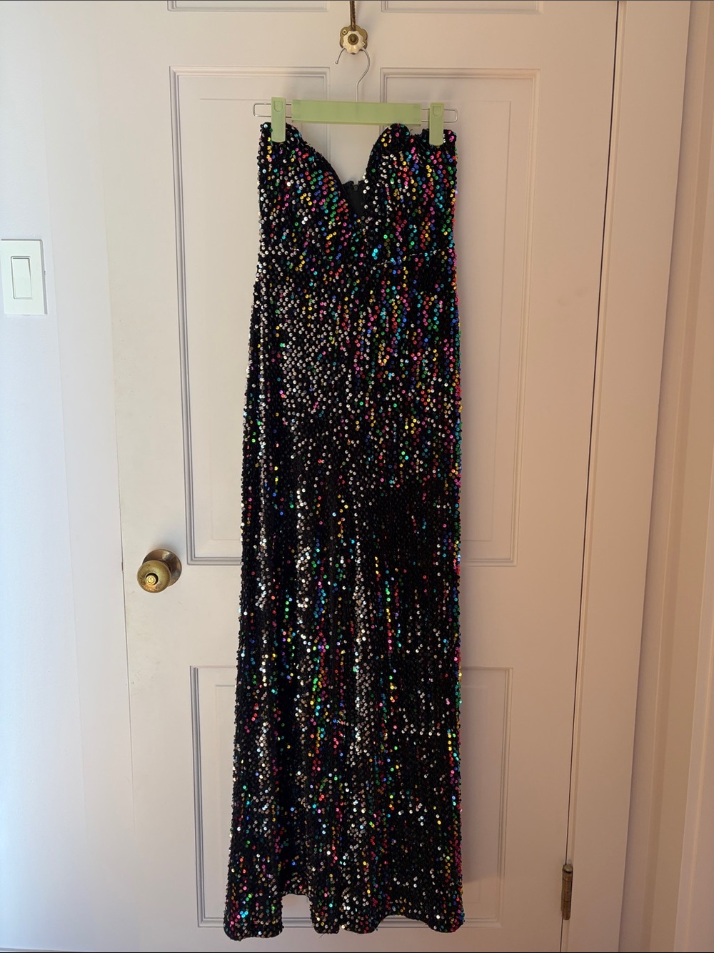 Black Multicolor Sequin Strapless Women’s One-Piece Jumpsuit